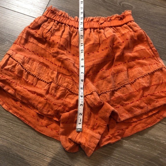 Free People Paloma Embroidered Bishop Sleeve Top And Shorts Set In Copper Size S - Picture 6 of 10